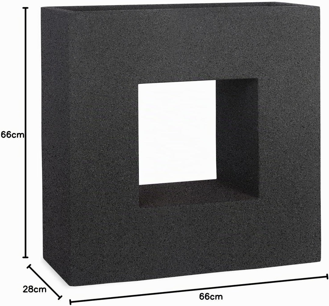 Pflanzwerk® Pflanzkübel Vista Granit Anthrazit 66x66x28cm *Frostbeständig* *UV-Schutz* *Qualitätswar