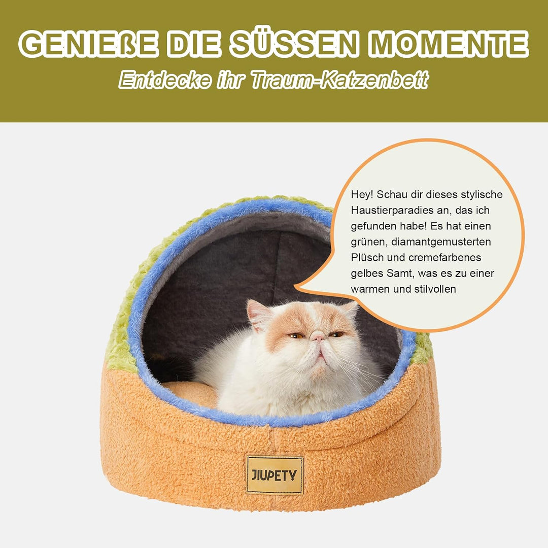 Jiupety Nettes Katzenhöhle, Katzenhaus Katzenkorb, Katzenbett mit rutschfestem Boden, Katzenkörbchen