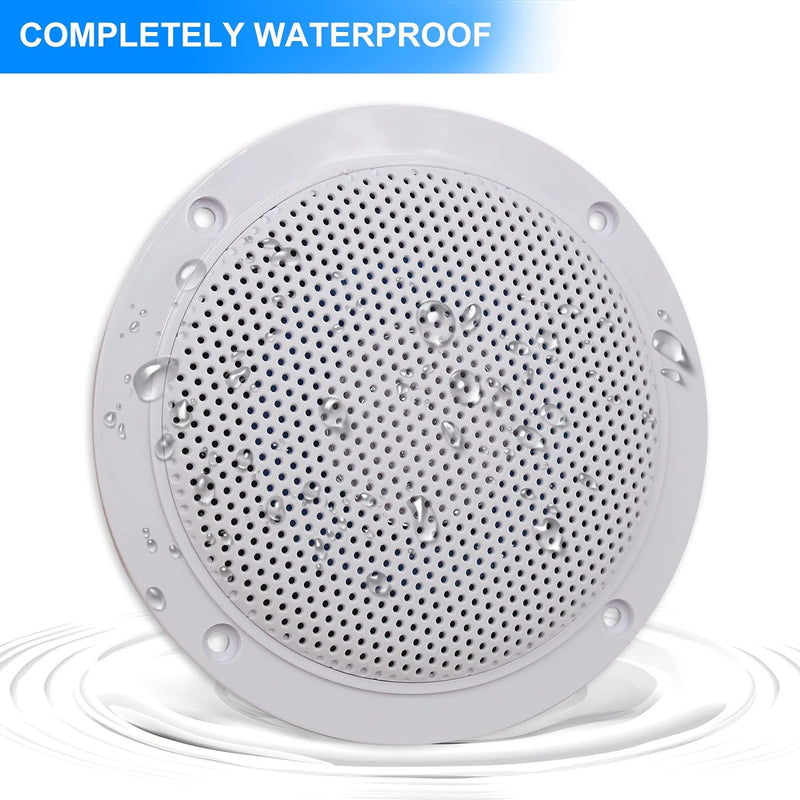 Herdio 4 Zoll Deckenlautsprecher, wasserdichte Bluetooth Einbaulautsprecher, Bündige Montage Sound,