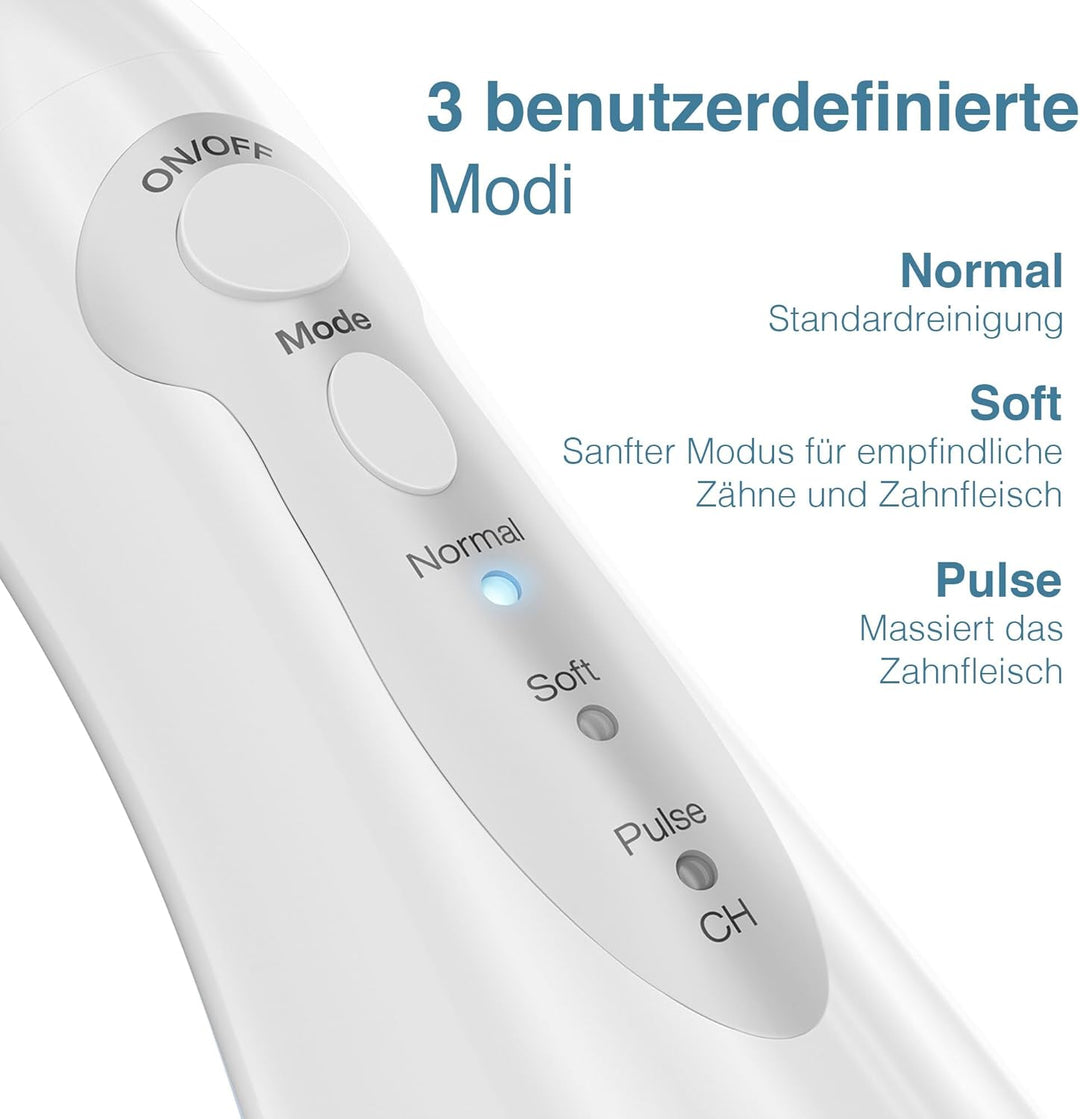 Aquasonic Aqua Flosser - Professioneller Wiederaufladbarer Wasserzahnseidenreiniger mit 4 Aufsätzen