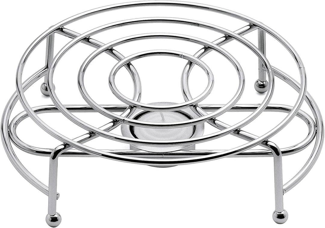 Weis 56201 Rechaud Rund 1-flammig, Metall, Silber, 17.5 x 17.5 x 5.5 cm