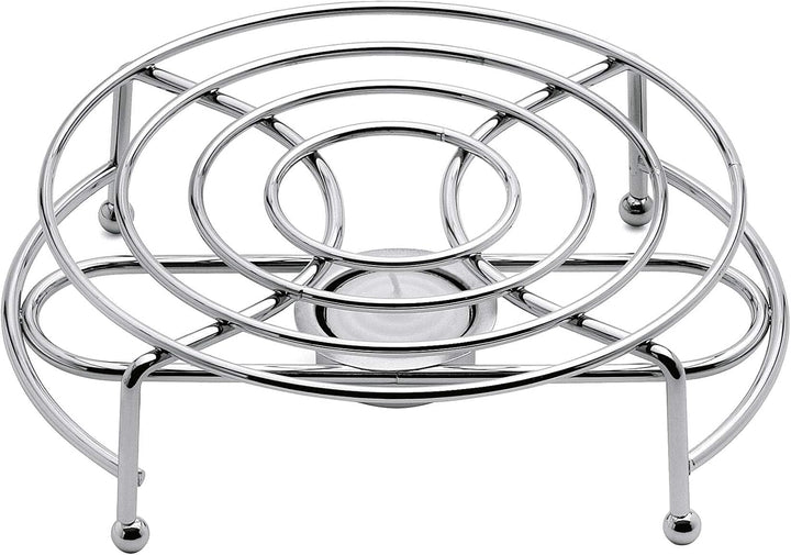 Weis 56201 Rechaud Rund 1-flammig, Metall, Silber, 17.5 x 17.5 x 5.5 cm