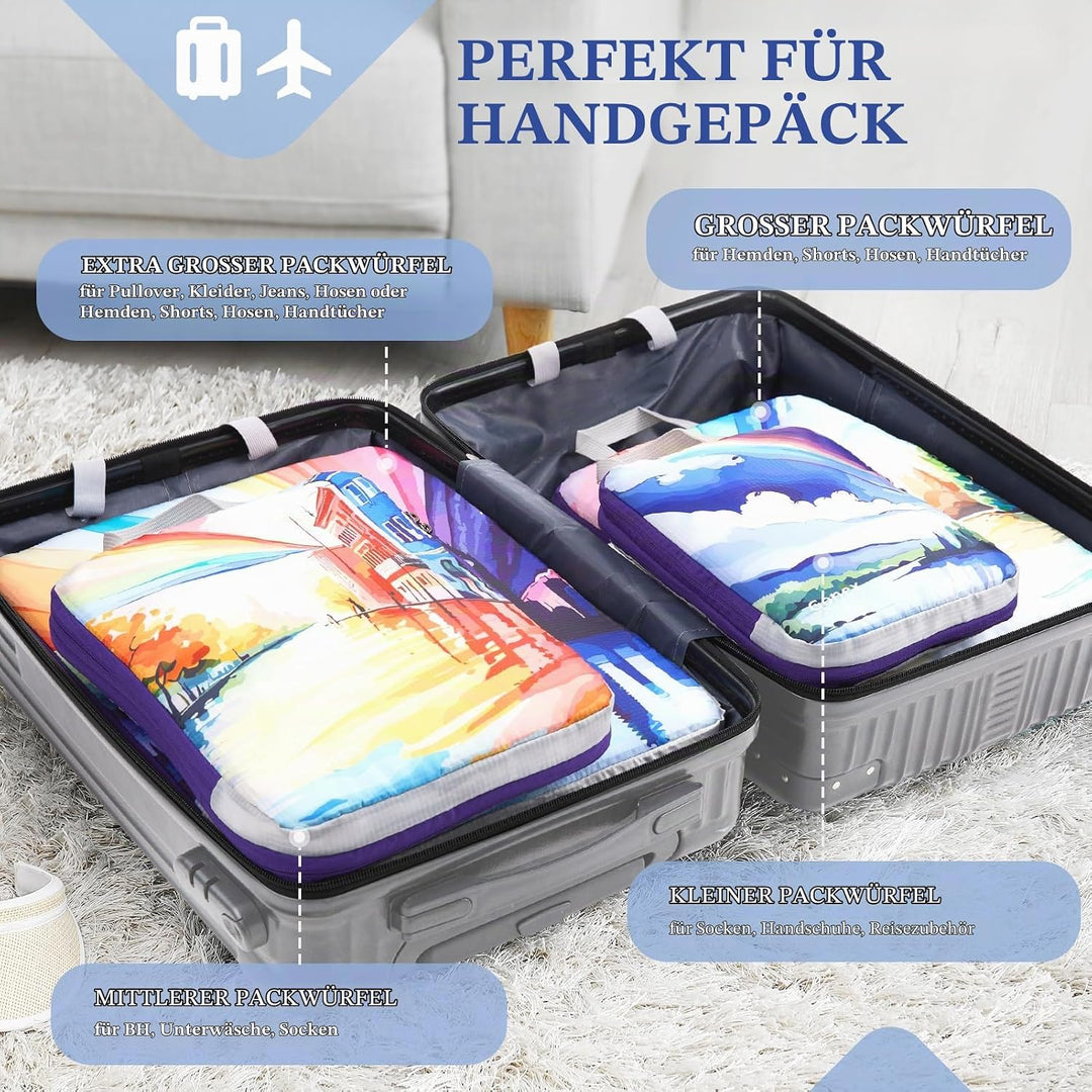 Gonex Compression Packing Cubes 4er Set, Gonex Kleidertaschen 4-teilig Verpackungswürfel, Kleidertas