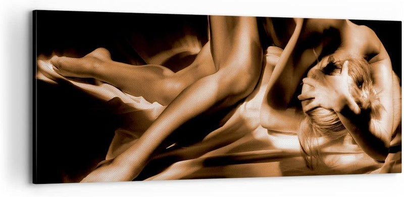 Bilder auf Leinwand 100x40cm Leinwandbild Nackte Frau Akt Modell Photofitness Gross Wanddeko Bild Sc