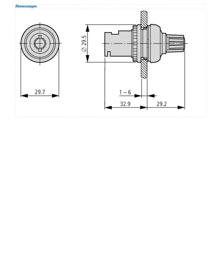 Eaton 229489 Potentiometer, 1 Kohm, Frontbefestigung