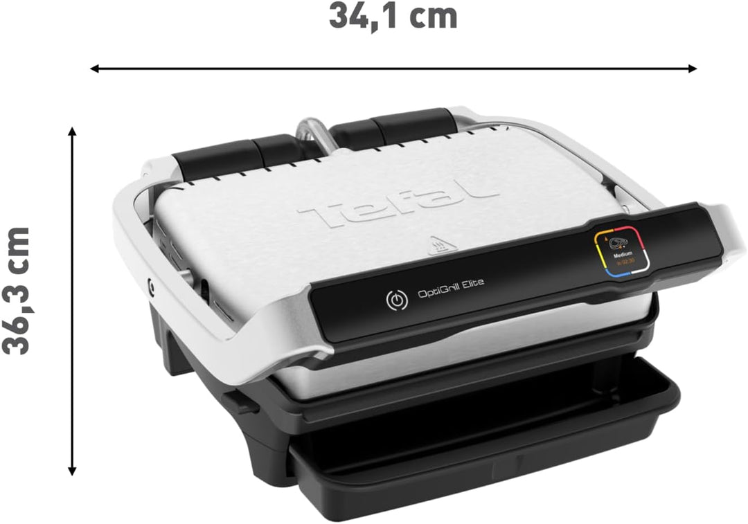 Tefal Optigrill Elite GC750D | Kontaktgrill | Elektrischer Indoor-Grill | 12 automatische Grillprogr