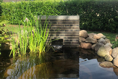 Köhko Bachlauf mit Wasserzulauf Länge 40 cm aus Edelstahl erweiterbar Wasserlauf Quelle Gartenteich