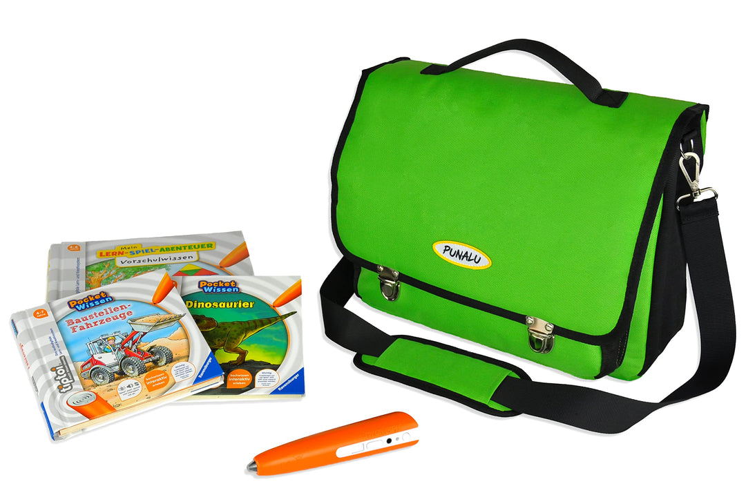 PUNALU TipToi Tasche, Tasche für TipToi Stift & TipToi Bücher, Büchertasche mit Platz für 2 Stifte u