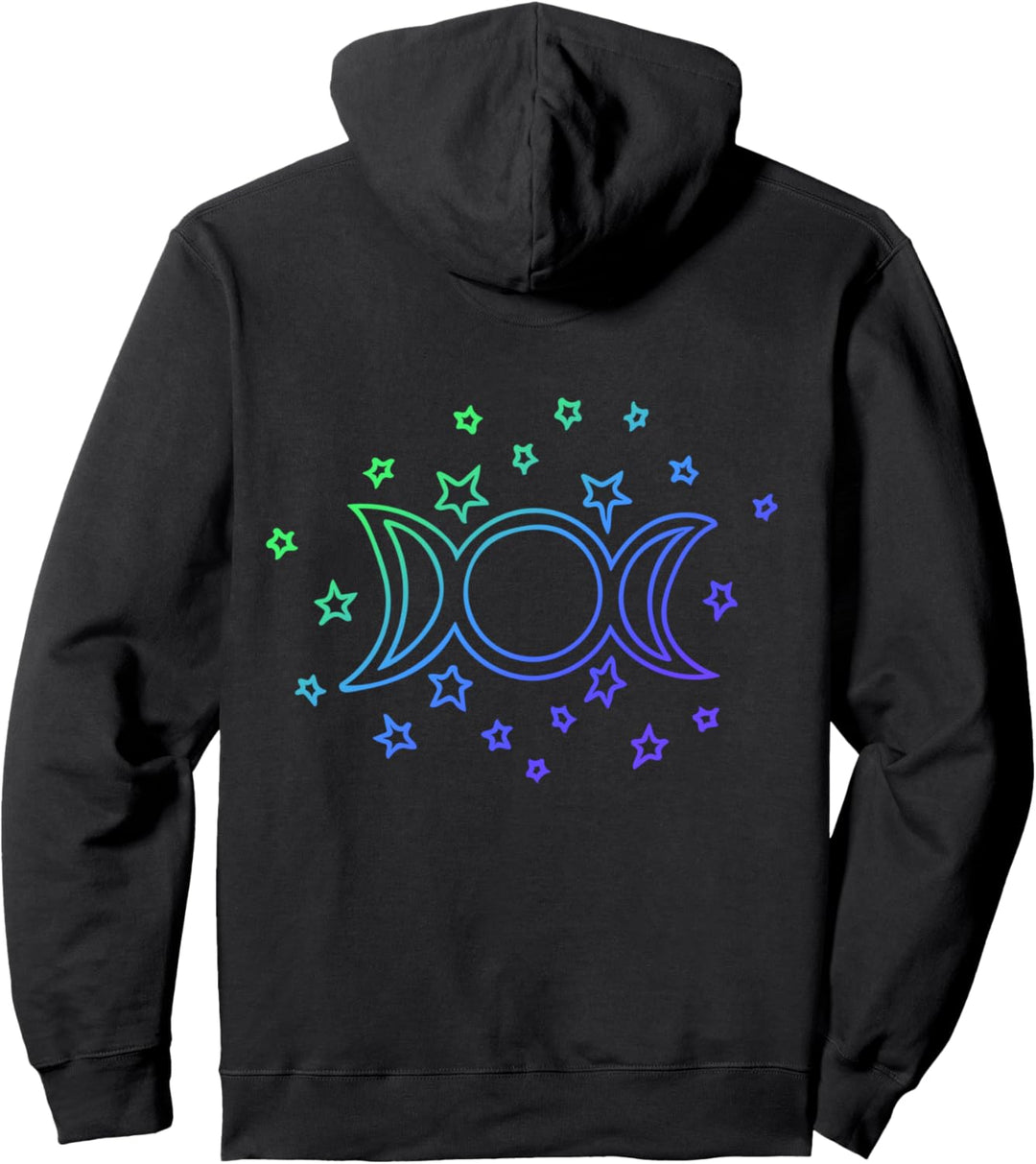 Triple Moon Goddess Symbol Pullover Hoodie