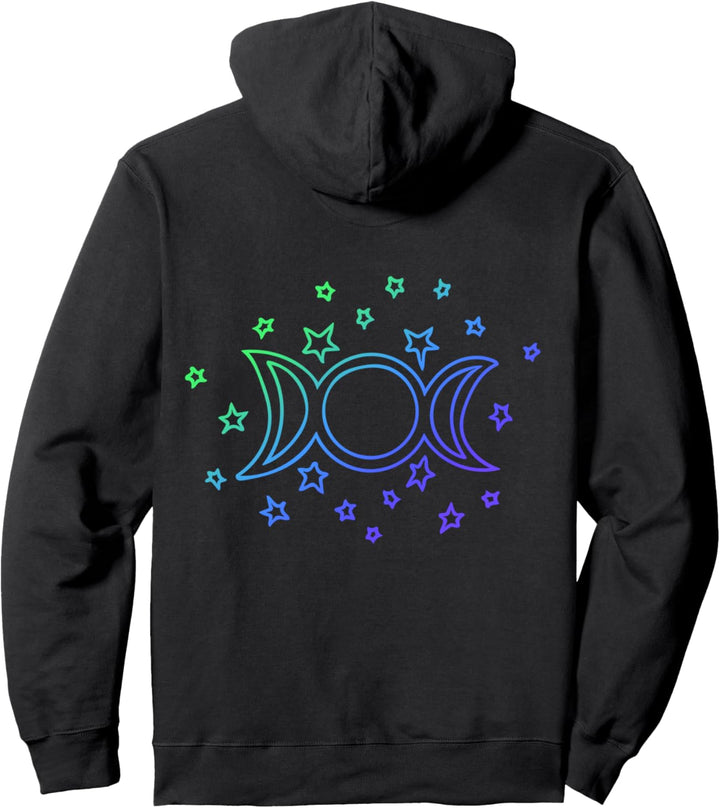 Triple Moon Goddess Symbol Pullover Hoodie