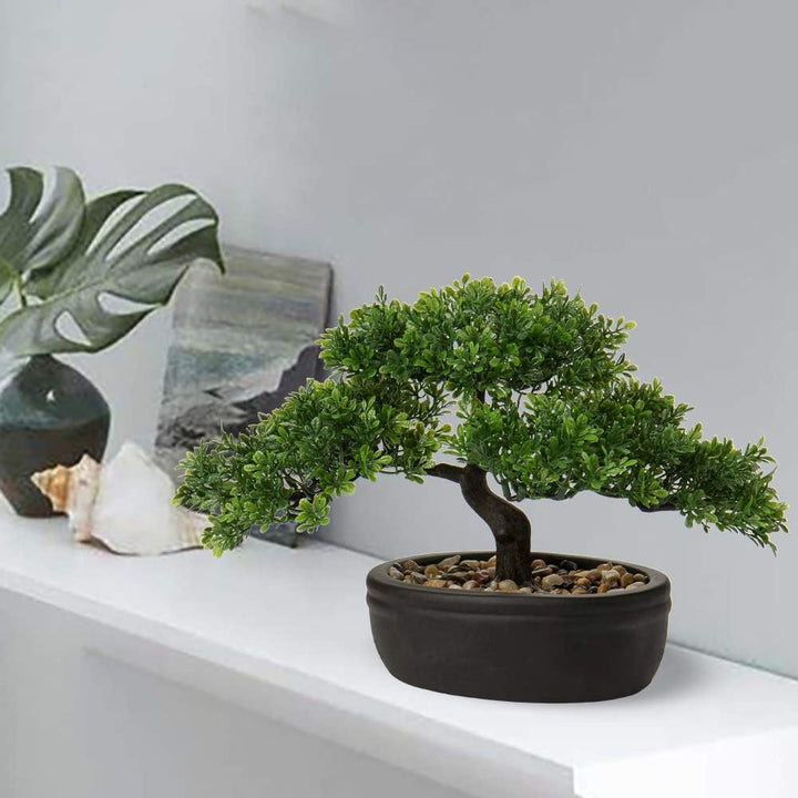 Kunstbonsai Naturgetreue Künstliche Pflanze Kunstbaum Bonsai Zeder Kiefer Podocarpus Plastik Pflanze