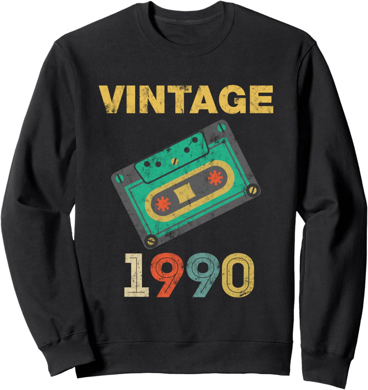 Vintage 1990 34. Geburtstag 34 Jahre Geschenk Damen Herren Sweatshirt