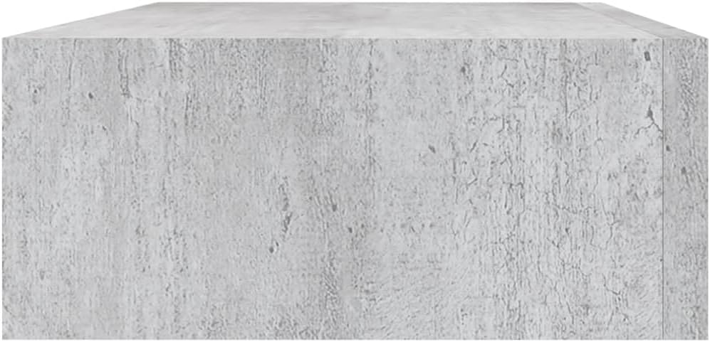 Schubladenregal 2 Pcs 40x23,5x10 cm MDF, Metall Betongrau Wandschrank Wandboard Mit Schublade Mit Sc