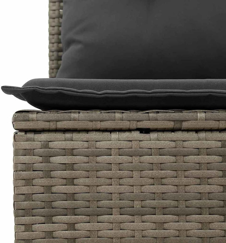Homgoday Gartenliegebank mit Verstellbarer Rückenlehne - Poly-Rattan, Grau, 108 cm Sitzbreite, für E