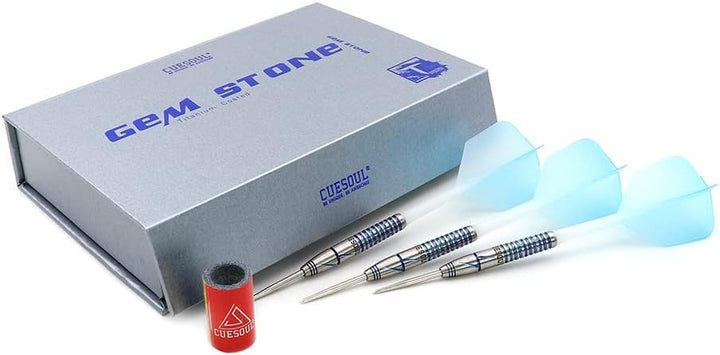 CUESOUL PINK/BLAU/GRÜN GEM Stone 21g/22g Stahlspitze 90% Tungsten Dart Set mit Uniformity Titanium C