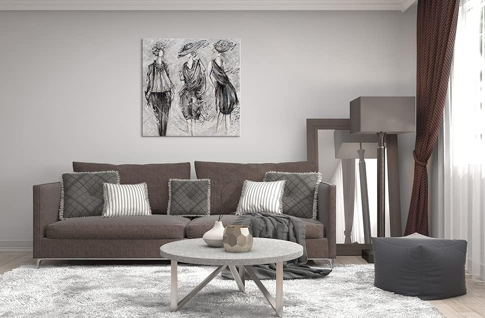 YS-Art Abstrakt Acryl Gemälde auf Leinwand Podest handgemalt Wandbild Wohnzimmer modern Wohndekor Bi