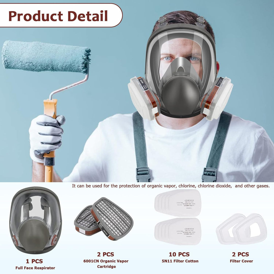 Wiederverwendbare Vollgesichts Atemschutzmaske, Beschlagfreie und staubdichte Abdeckmaske, professio