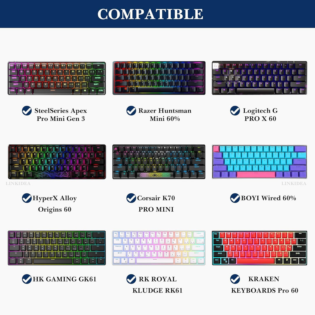 Linkidea Hard Travel Case für Kompakte 60% Tastatur, Computer 61 Tasten Wireless/Wired Keyboard Trag