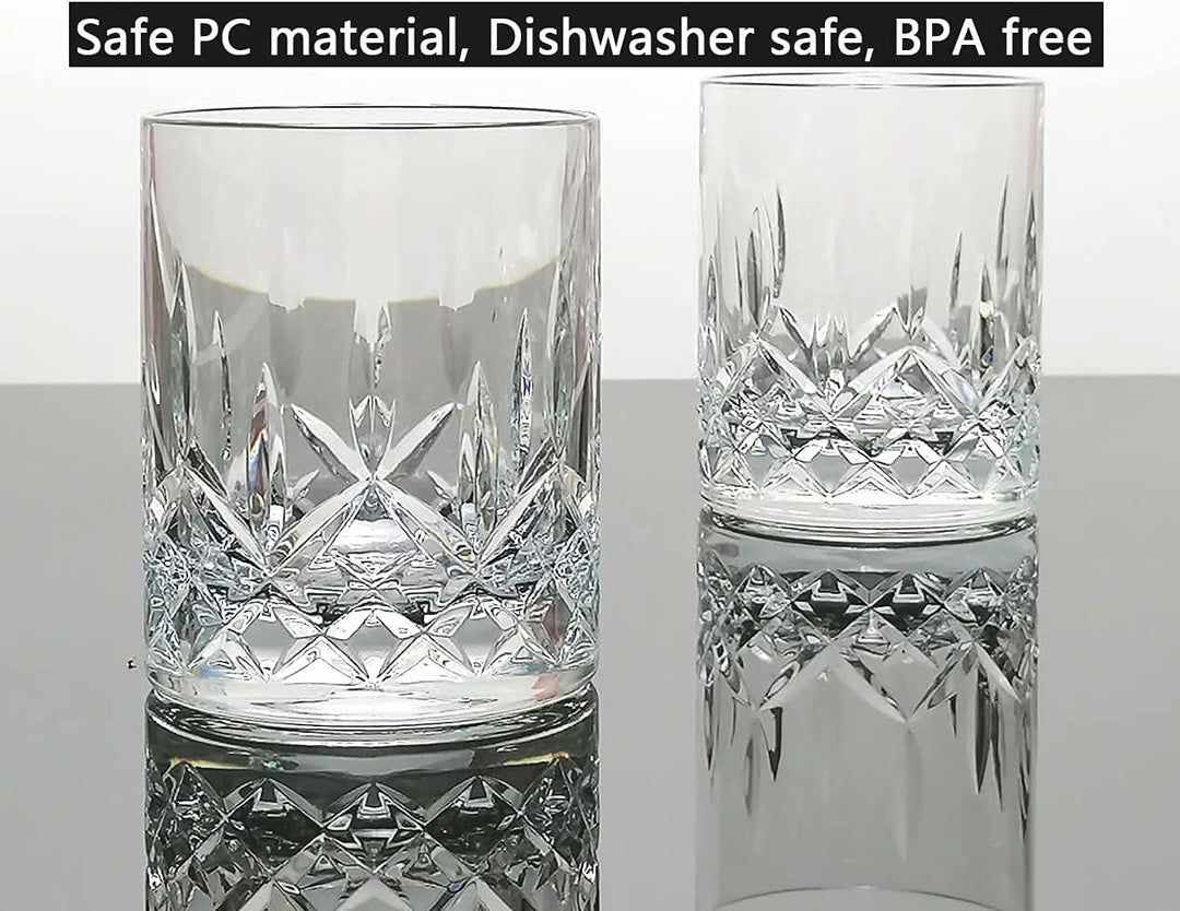 VEILEDGEM [Look like Glass 266 ml Set of 6 Tritan Plastic Drinking Glasses Dishwasher Safe BPA Free