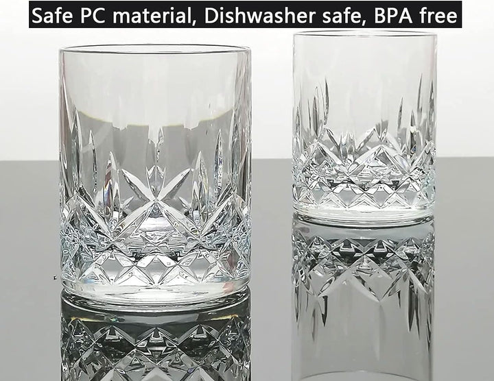 VEILEDGEM [Look like Glass 266 ml Set of 6 Tritan Plastic Drinking Glasses Dishwasher Safe BPA Free