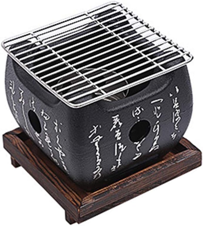 Amusingtao Japanische Holzkohle Mini Tischgrill, Grillplatte, Tragbarer Kocher, Partytisch Zubehör,