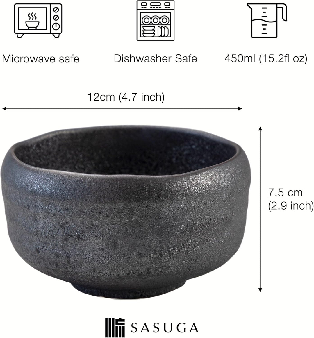 SASUGA Handgefertigte japanische Matcha-Schale - Mino-Ware Teeschale aus Keramik (Kasumi), Kasumi
