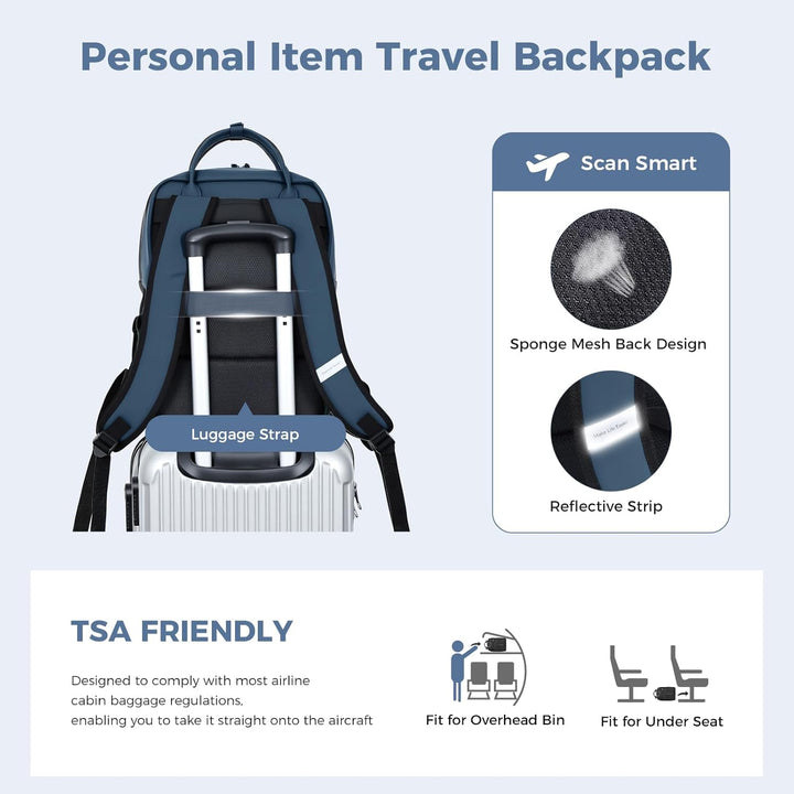 Rucksack Wasserdicht Damen Herren, 15,6 Zoll Leder Laptop Schulrucksack mit Laptopfach, Gross Reiser