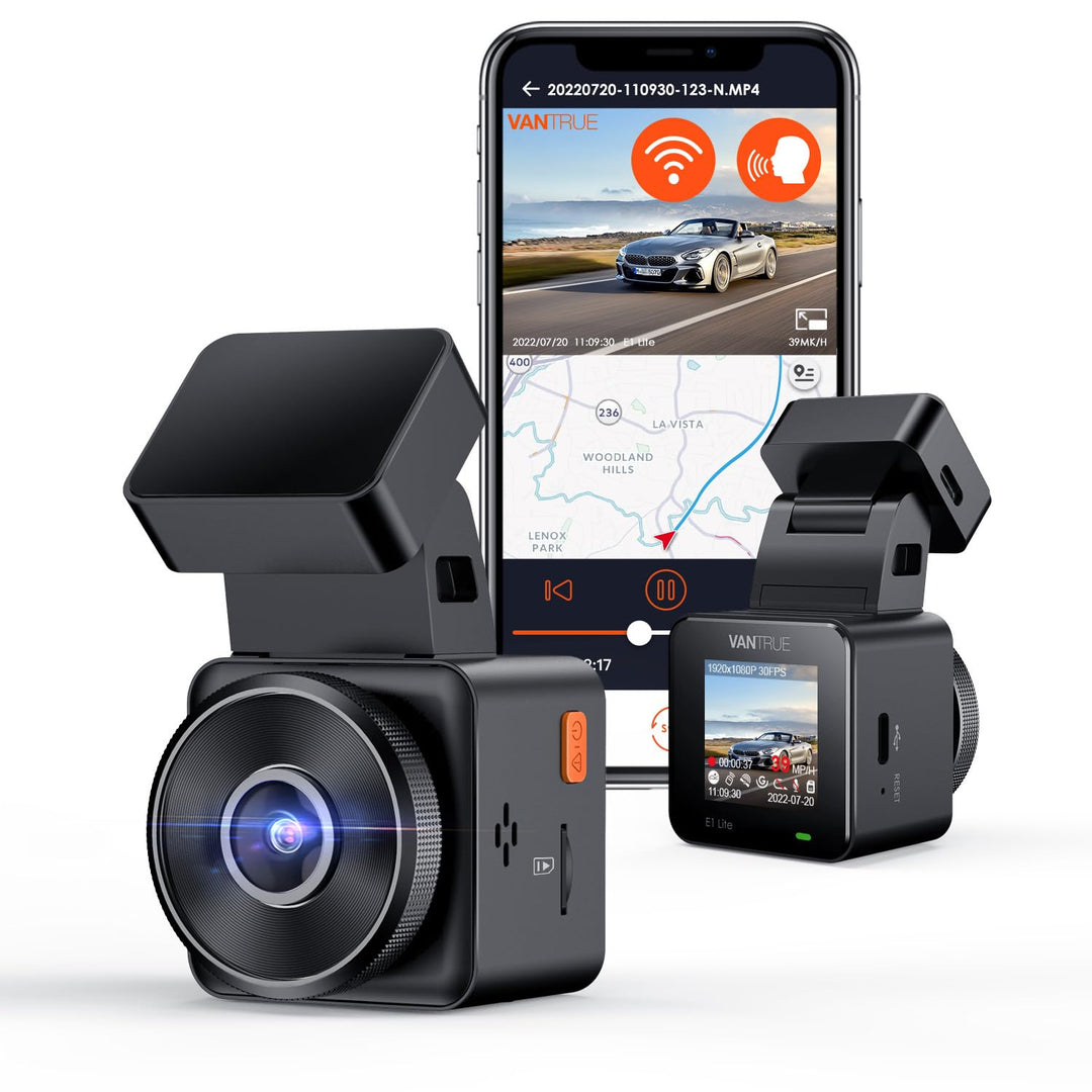 VANTRUE E1 lite Mini Dashcam WiFi vorne 1080P/30fps mit Sprachsteuerung, 1,54&