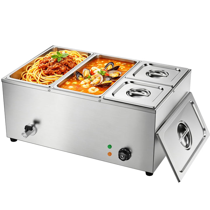 TAIMIKO Elektrisches Badezimmer, Edelstahl, 220 V, professionelle Speisew?rmer, Bain Marie mit 6 F?C