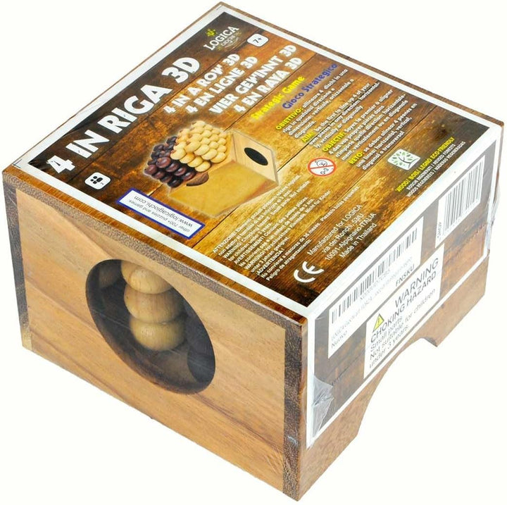 Logica Spiele Art. Vier Gewinnt 3D - Brettspiele aus Holz - Strategiespiel für 2 Spieler - Reisevers