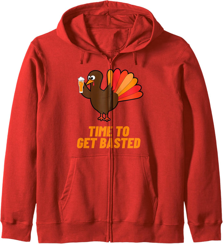Autumn Fall Thanksgiving Turkey Lets Get Basted Day Drinking Kapuzenjacke