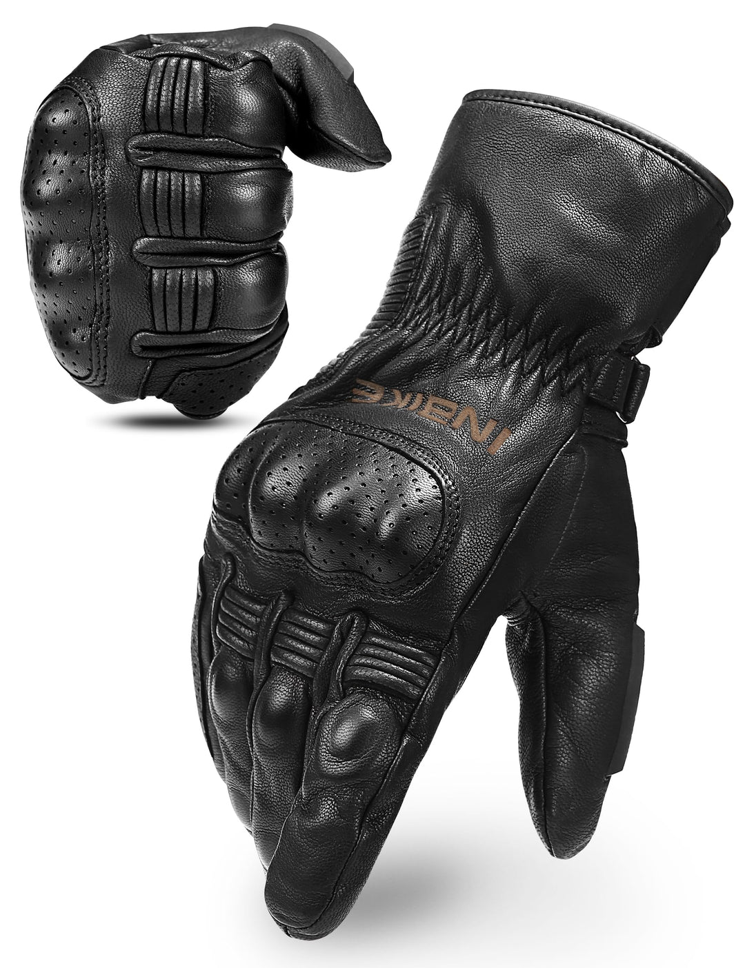INBIKE Motorradhandschuhe Winter CE-Zertifiziert 100% Ziegenleder Motorrad Handschuhe Mit 250g/㎡ Thi