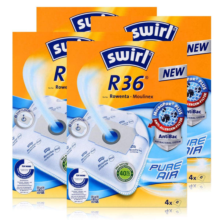 4 x Swirl R 36 MP Plus AirSpace Staubsaugerbeutel Staubbeutel Microvlies