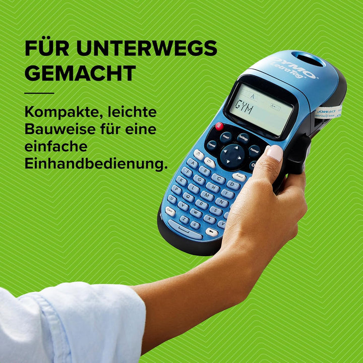 DYMO LetraTag LT-100H Beschriftungsgerät Handgerät | Tragbares Etikettiergerät mit ABC Tastatur | bl