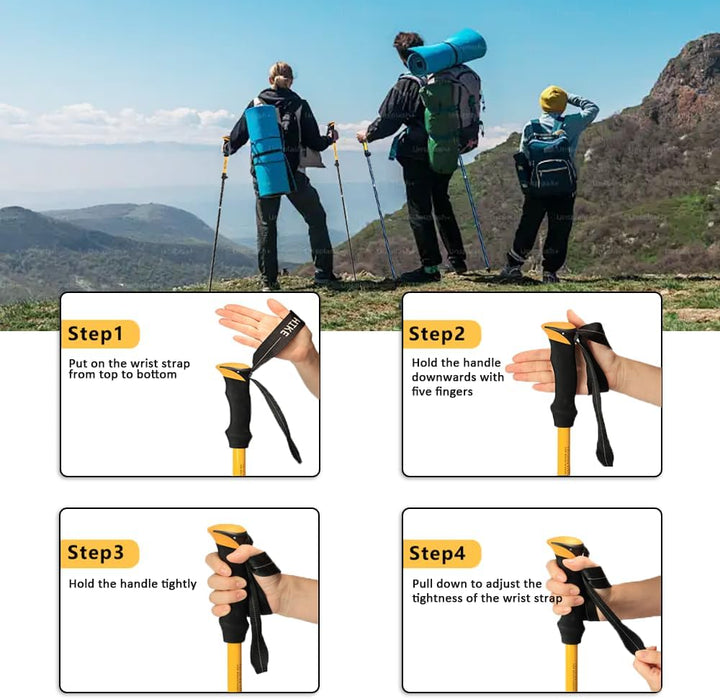 HUINING Wanderstöcke faltbar 2Pcs Trekkingstöcke Aluminium Nordic Walking stöcke Damen und Herren,Le