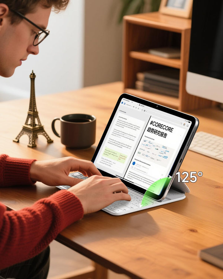 HOU Slim Bluetooth Tastatur Hülle für iPad 11. Gen 2025 (A16) & 10. Gen 2022 – Tastatur per iPad Auf