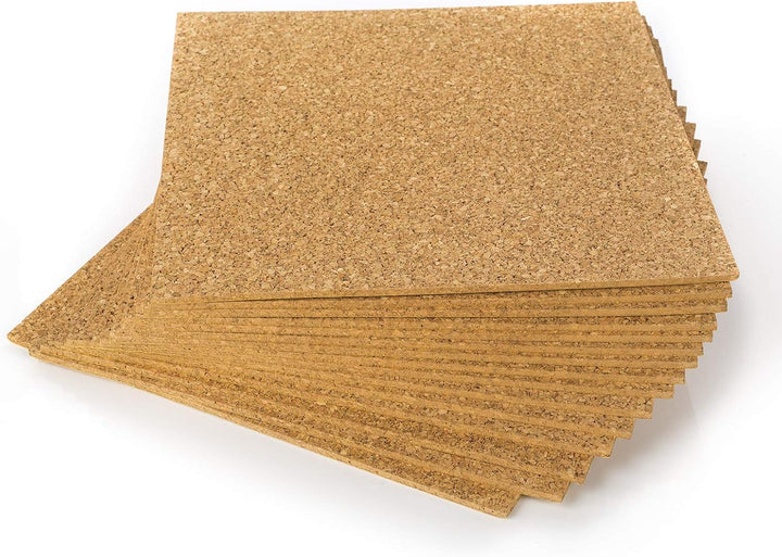 NURADA - Pinnwand Kork - Korkplatten für die Wand 300x300x4mm (15 Stück) - Korkplatte, Korkplatten,
