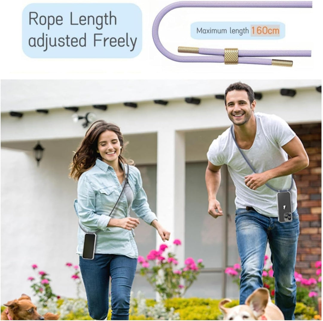 Vaykwo Handykette mit Band für Apple iPhone 13 Pro Max Hülle - Necklace Handyhülle - Transparente Ca