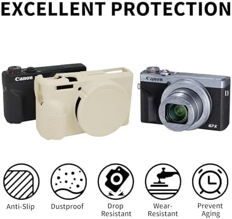 Easy Hood G7X3 Kameratasche, Kamera Hülle für Canon G7 X Mark III Digitalkamera, Weiches Silikon Sch