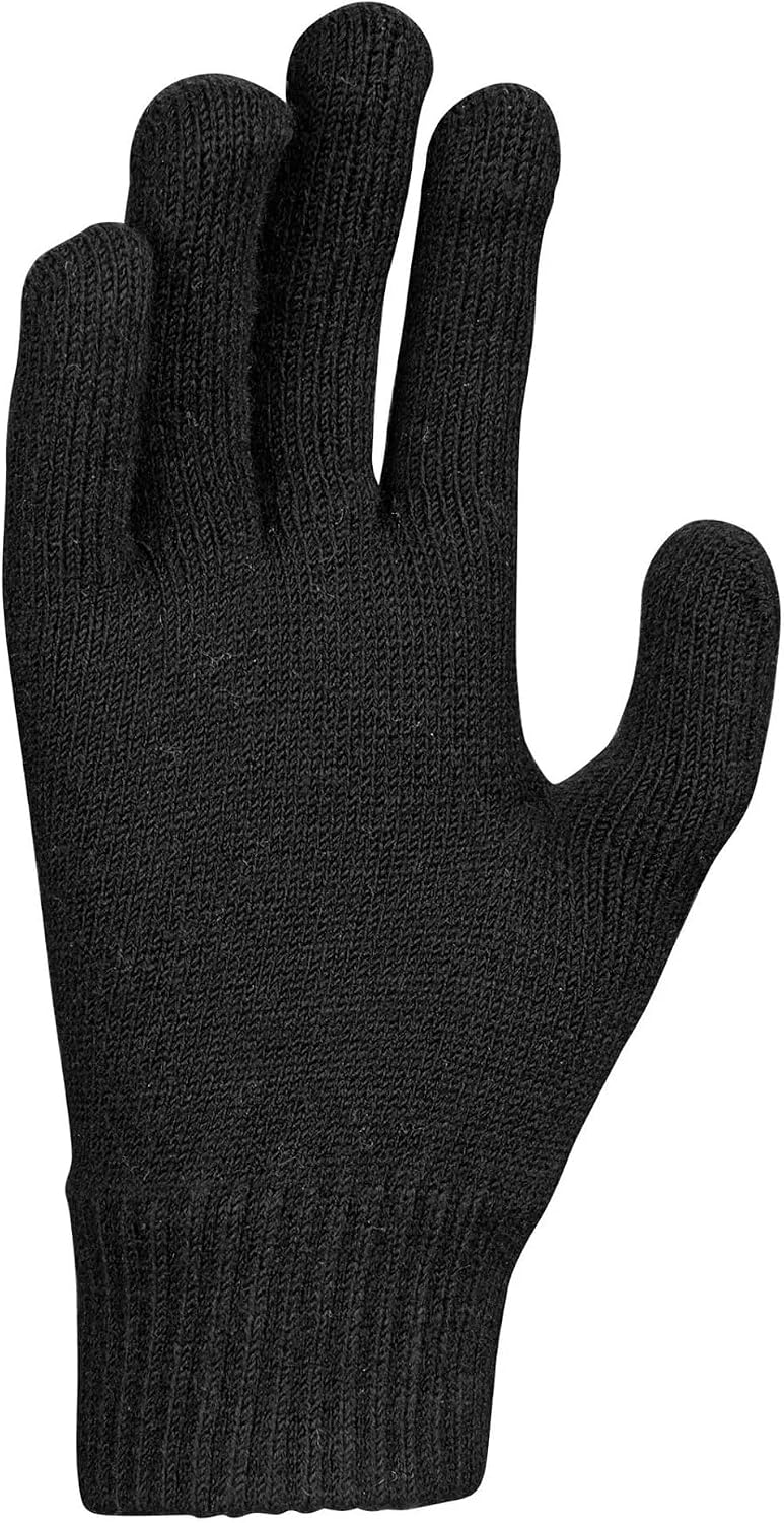 NIKE Swoosh Knit Stoffhandschuhe Gloves Handschuhe (Black, L-XL)