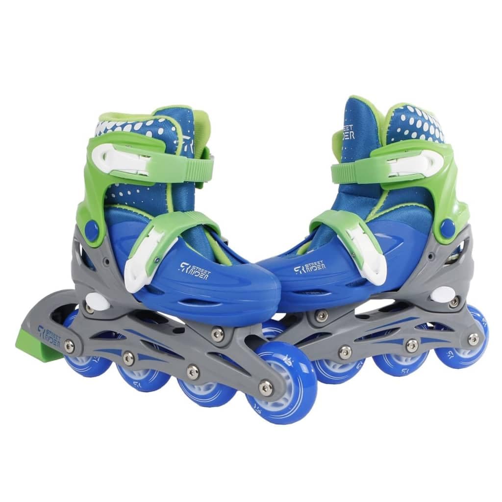 Kids Globe 720512 Street Rider Inlineskates (Inliner) grün/blau, verstellbar von Grösse 31-34, abec7