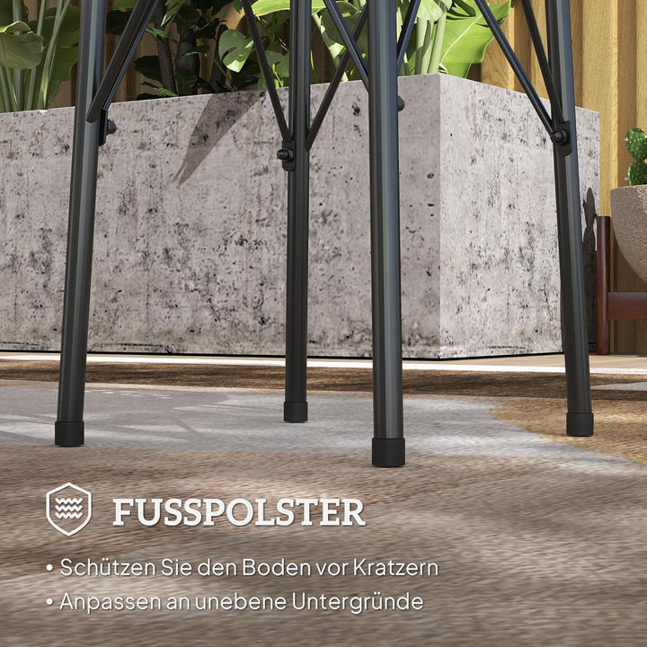 Outsunny Gartentisch Ø40 x 50cm, Wetterfest Balkontisch aus Stahl, Beistelltisch mit Blumendesign Sc