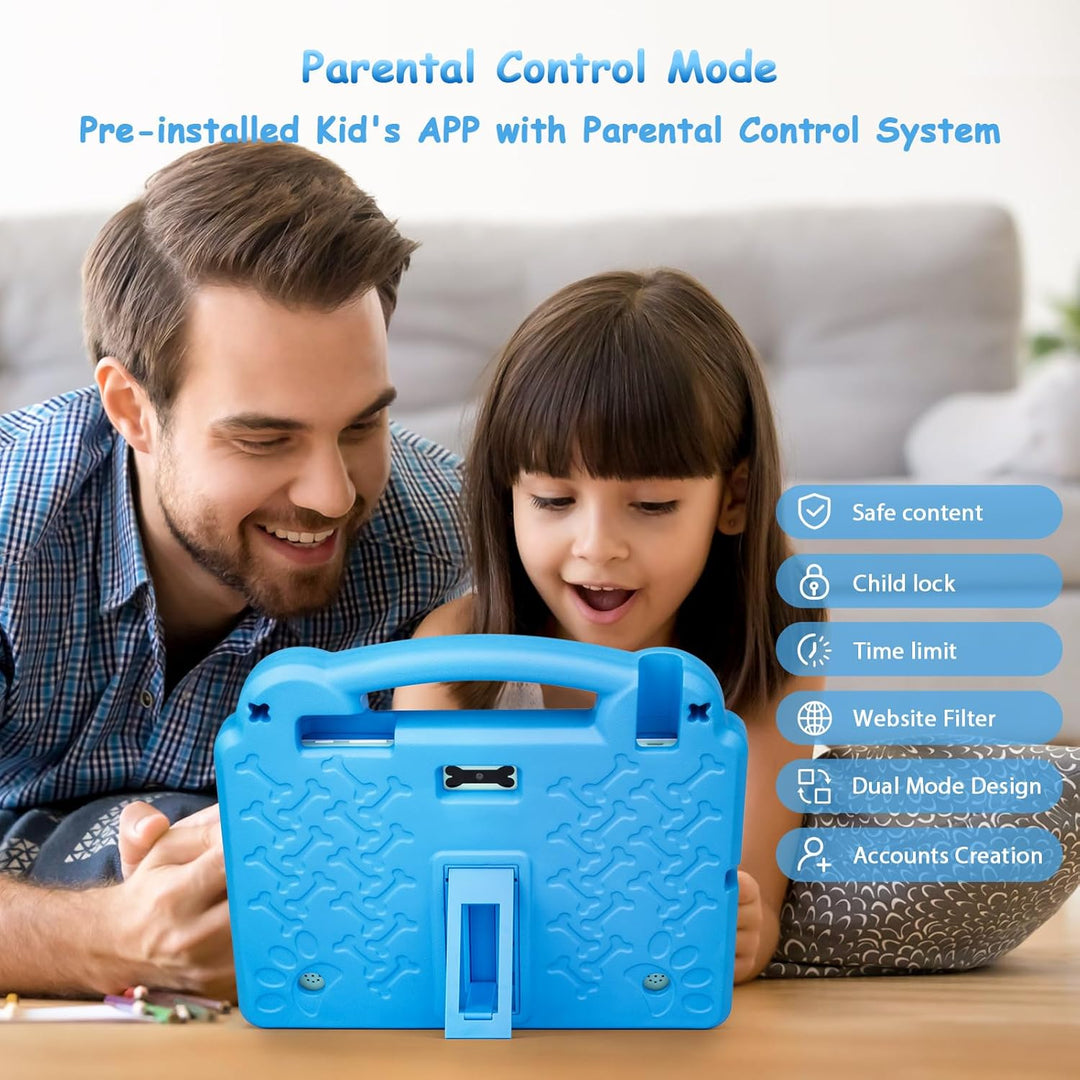 10 Zoll Tablet für Kinder mit Kindersicherung, 8(4+4) GB RAM 64GB ROM, Octa Core, WiFi 6, 5000mAh Ak