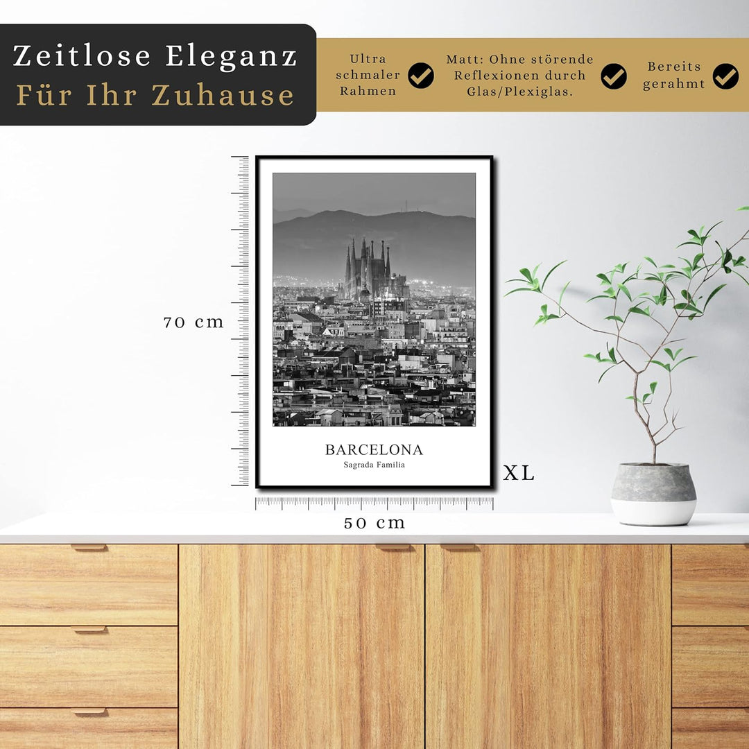 daazoo Gerahmtes Bild Barcelona Sagrada Familia | Wandbild Rahmenbild | Kirche Basilika Gaudi Spanie