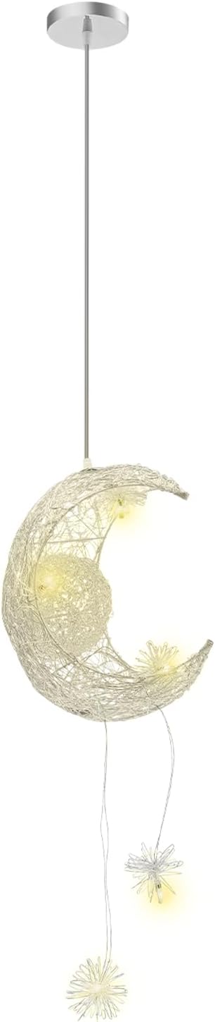kangten LED Decken Lampe Kreative Kinder Zimmer Fairy Mond und Sterne Pendelleuchte Kronleuchter Bel
