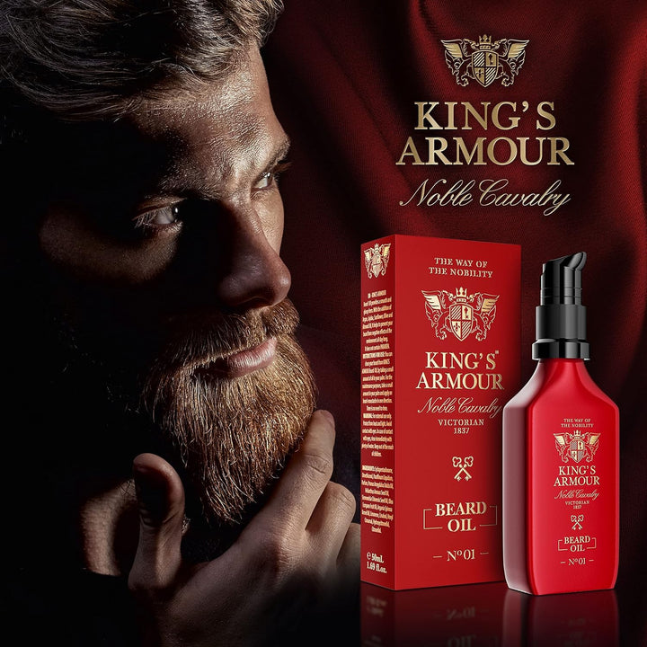 King’s Armour Bartöl (50 ml) – macht weich, stärkt, lässt den Bart wachsen und pflegt ihn – Einzigar