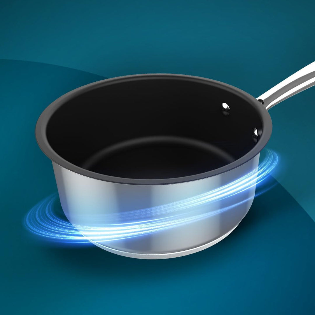 Cecotec Polka Classy 16 Topf Steel, Durchmesser 16 cm, Fassungsvermögen 1,3 l, Edelstahl 18/10, Anti