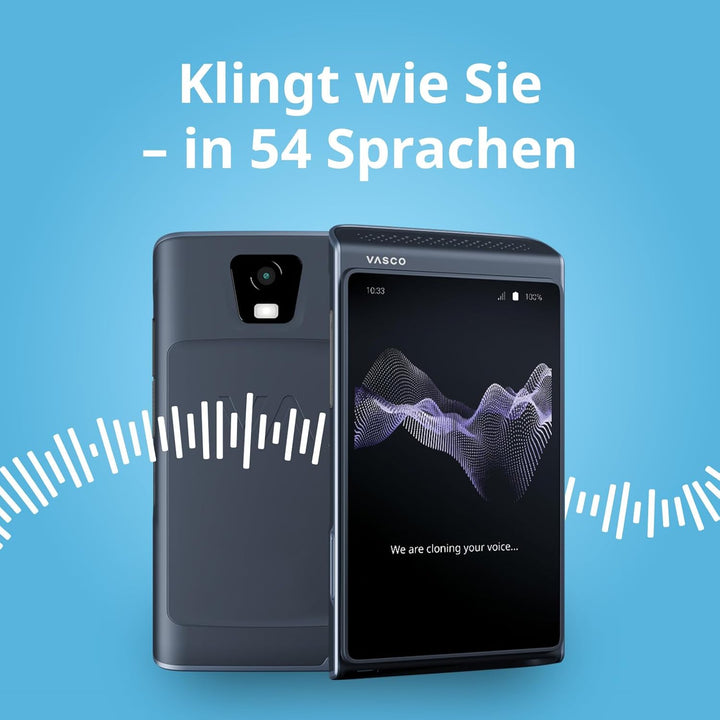 Vasco Translator Q1 | Sprachübersetzer | Sprachausgabe mit eigener Stimme (Voice Cloning) | Anruf Üb