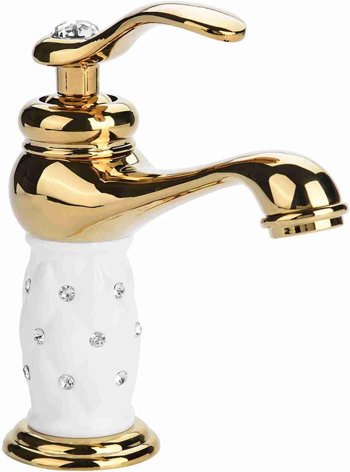 Wasserhahn Messing mit Diamant Heisses Kaltes Wasserhahn Waschbecken Ersatzteil für Badezimmer Küche