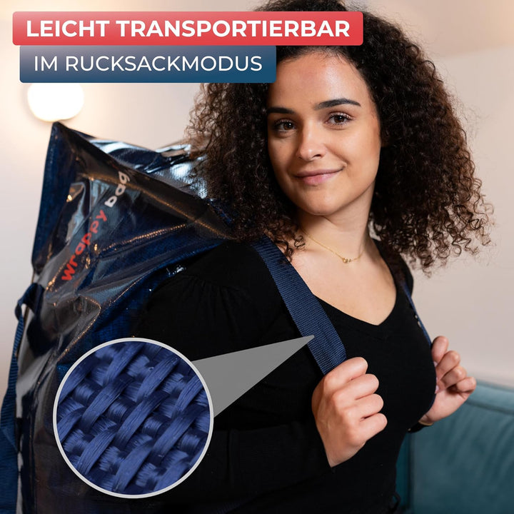 WRAPPYBAG 4er-Set Grosse Kunststoff-Aufbewahrungstaschen – Jumbo XXL Umzugstaschen – Wasserdicht, St